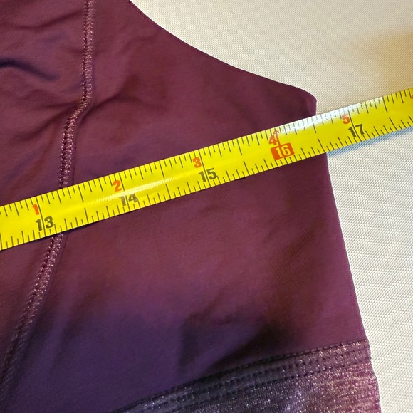Lululemon Plum Purple Heathered Tank Top Built-in Bra Adjustable Hem Sz 10 Gym # - Picture 13 of 14